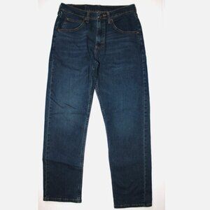 Blue Wrangler Jeans 29 x 30 Cotton Blend Straight Leg Denim Pants Relaxed Fit